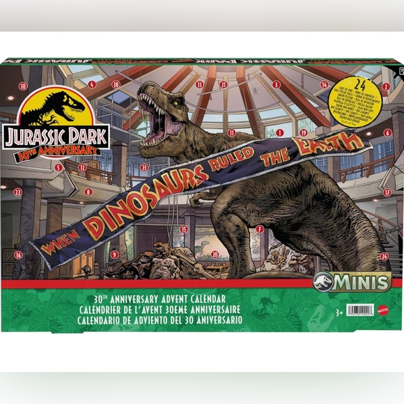 New Mattel Jurassic World Holiday Advent Calendar with 24 Day Countdown - Picture 2 of 7